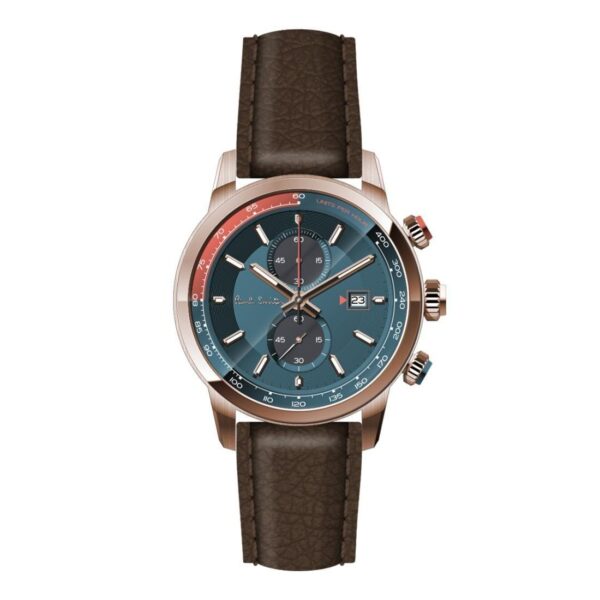 PAUL SMITH Chronograph Rose Gold case with Brown Leather Strap