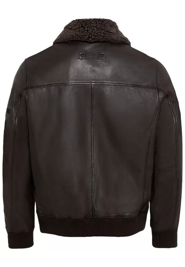 Δερμάτινο Μπουφάν Καφέ Σκούρο