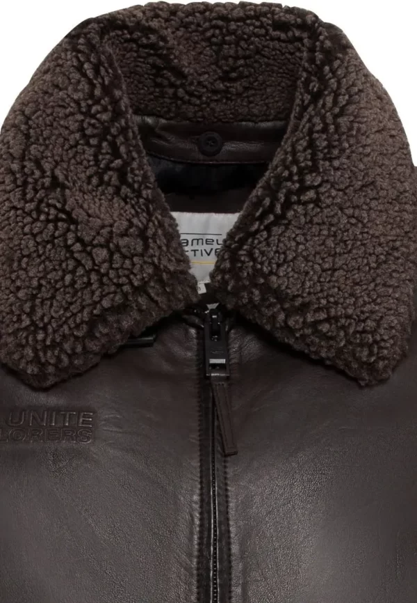 Δερμάτινο Μπουφάν Καφέ Σκούρο